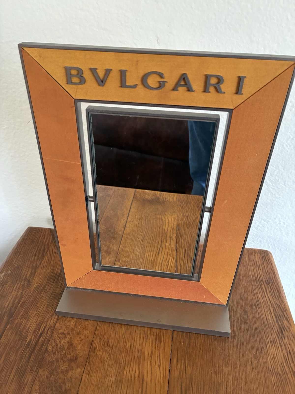 Vintage Bulgari Display Table Mirror Made In Italy 12”x8.25” READ