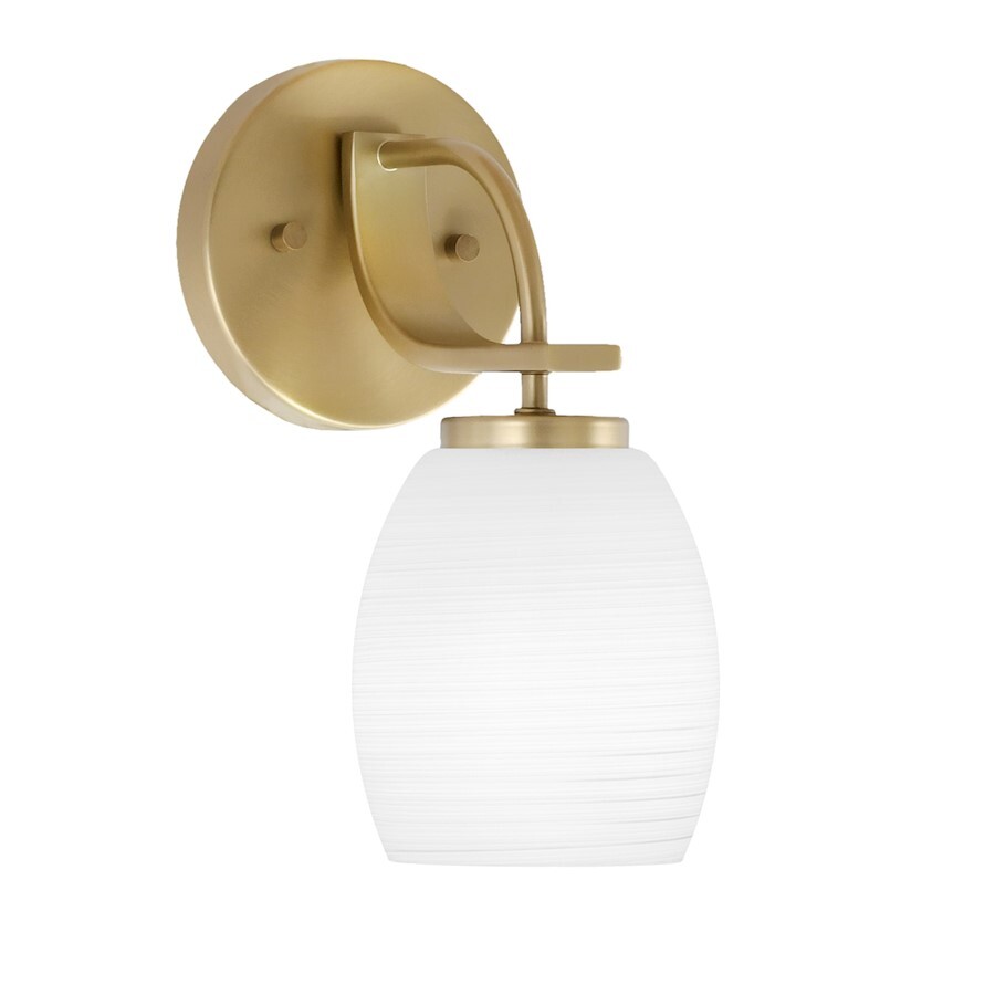 Toltec Cavella Wall Sconce, Brass, 5" White Linen Glass - 3911-NAB-615