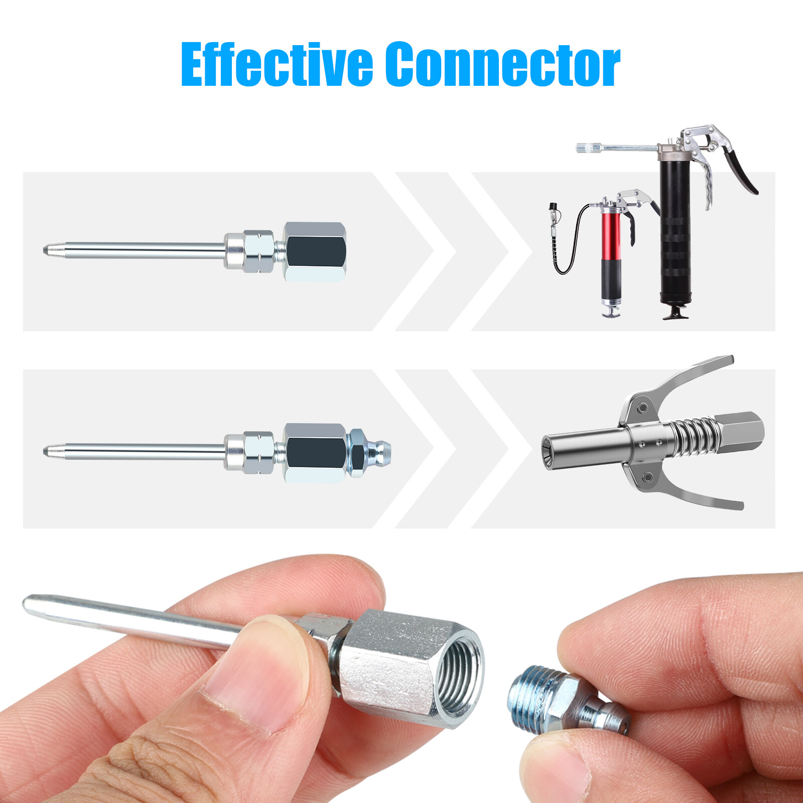 90 Degree Coupler Needle Nozzle Grease Injection Needle w/ Cap for Zerk Fitting