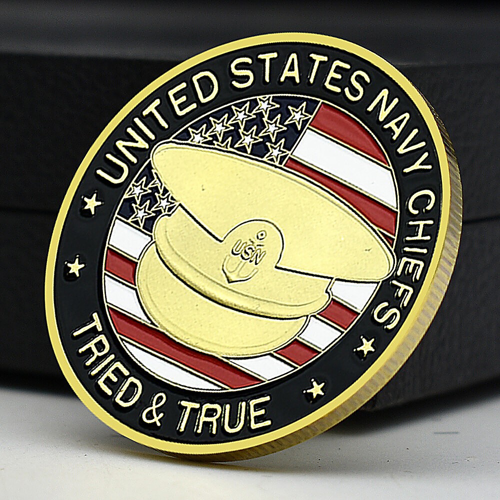 US Navy Chiefs Challenge Coin Tried & True Military Chief Petty Officer Token