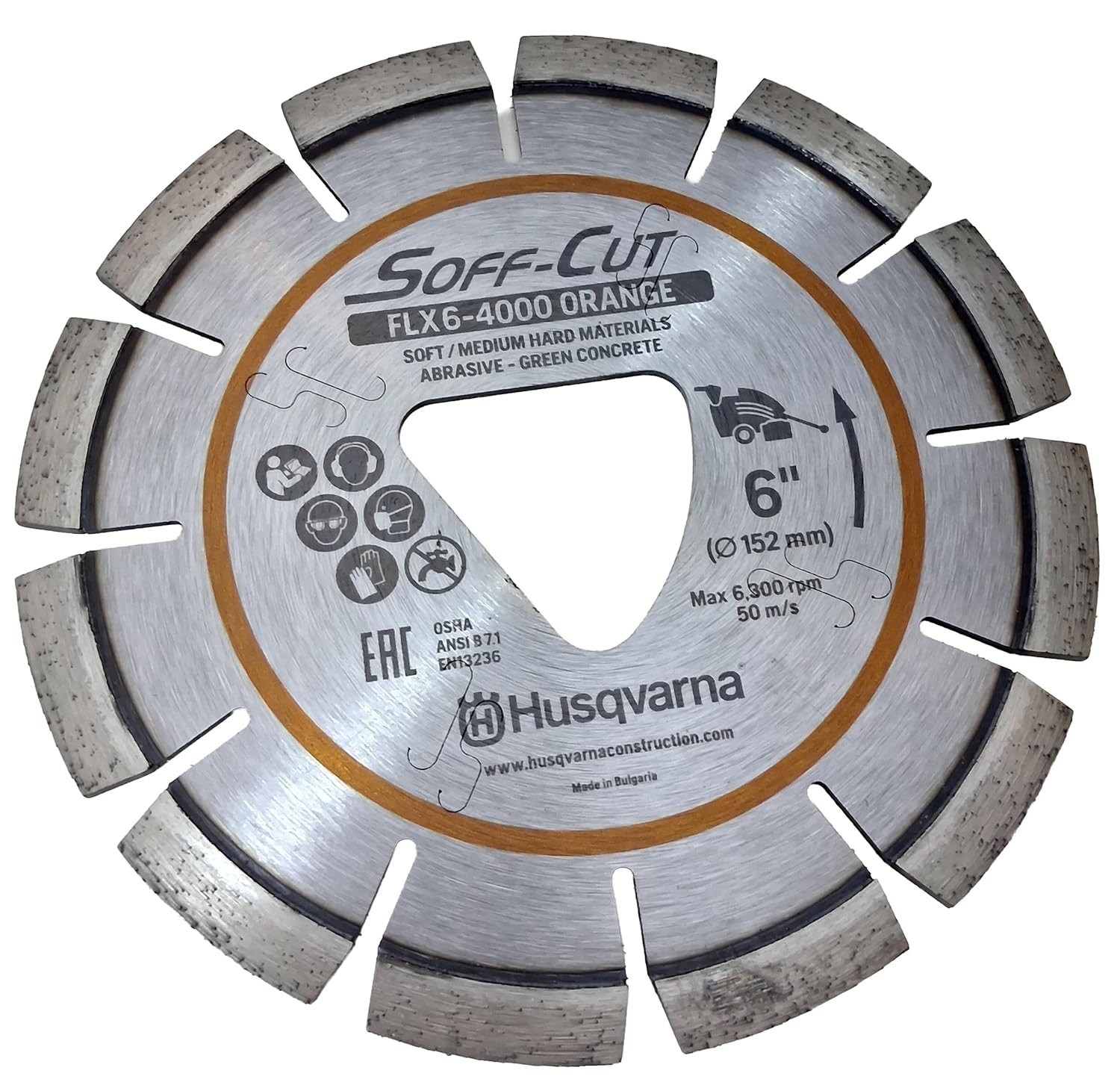 OEM Husqvarna 575383227 FLX6-4000 Orange Blade/SKIDPLATE for Soff-Cut 5000, 4200