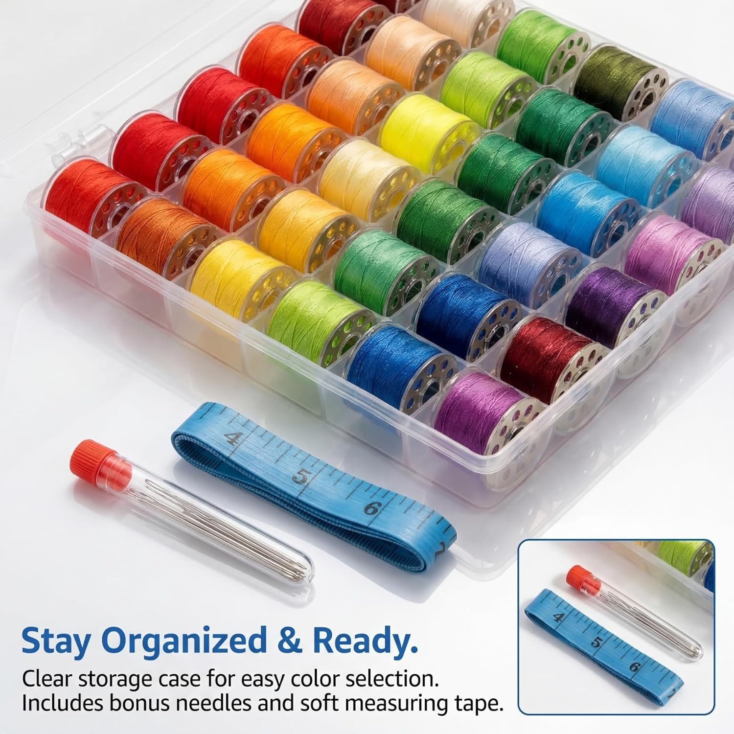 72 PCS Sewing Thread Assortment, 36 Color Thread for Sewing Machine with 36 Same