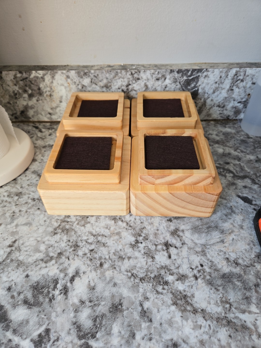 2 Inch Height, 4 Risers, Black - Square Bed Risers for Storage and Cleaning -...