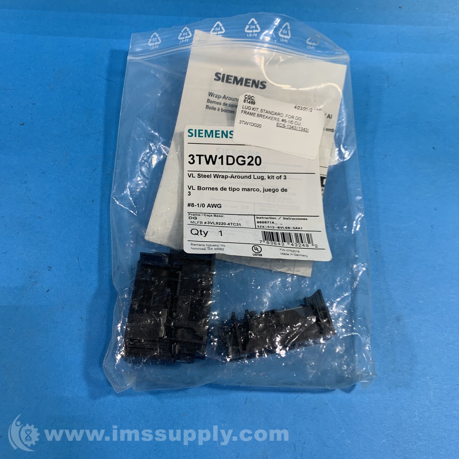 Siemens 3TW1DG20 Steel Wrap-Around Lug Kit FNOB