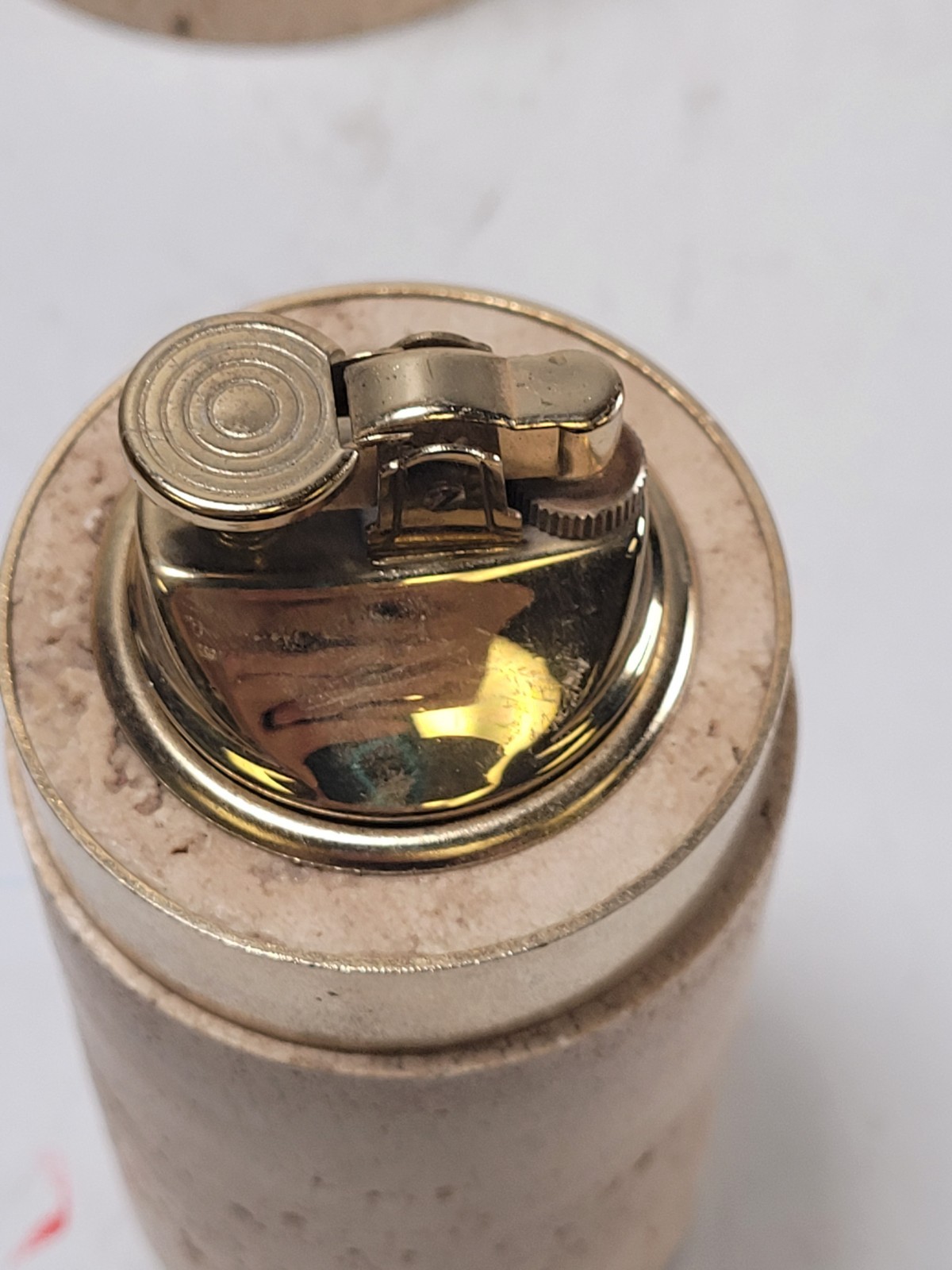 Travertine Cerri Nestore Lighter And Holder Made In Italy