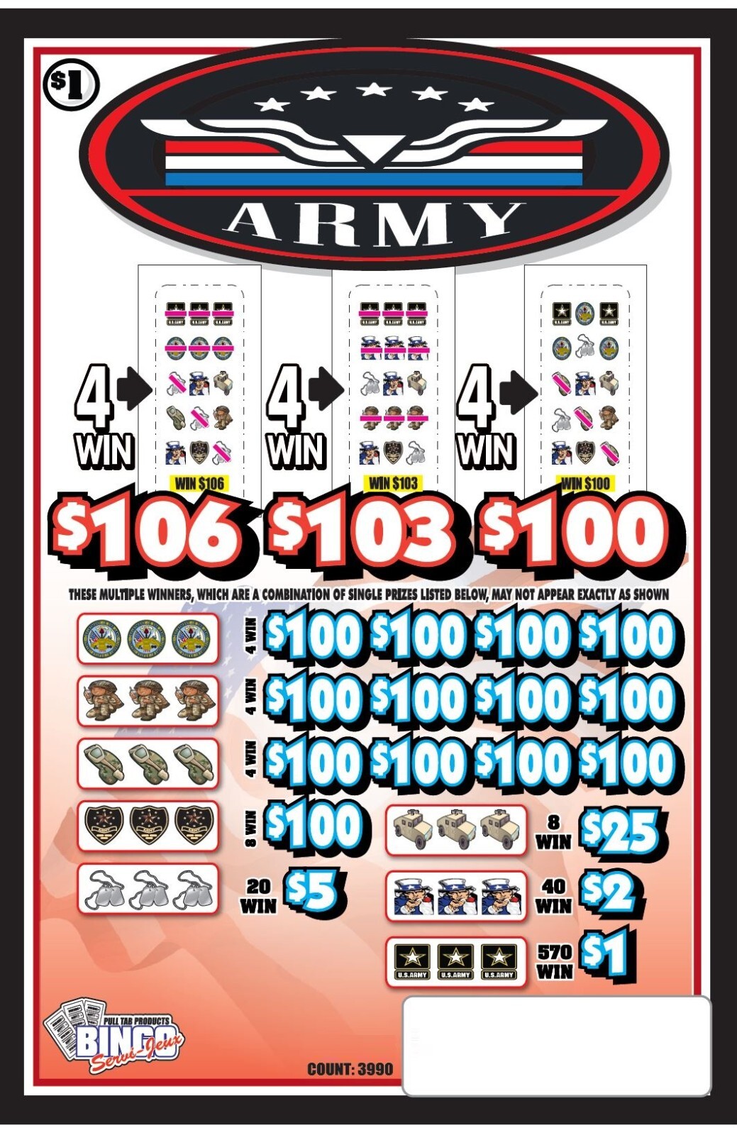 NEW pull tickets ARMY- Instant Tabs