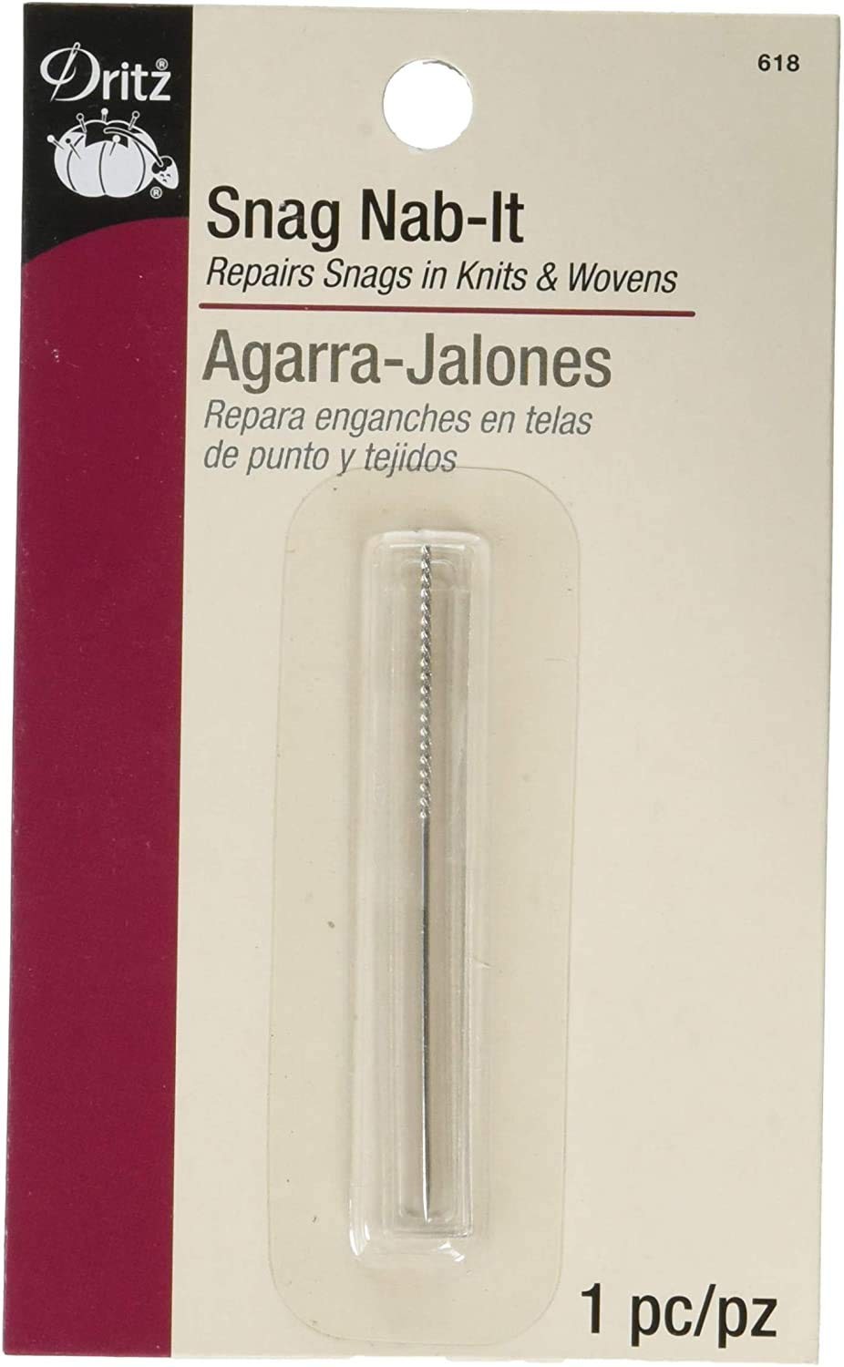 Dritz 618 Snag Nab-It Tool, 2-1/2-Inch 2 Pack Red
