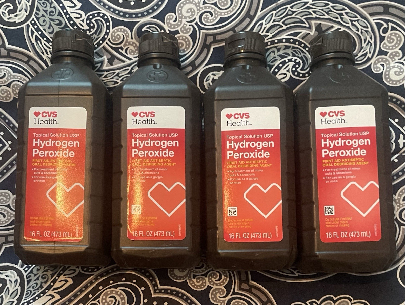 NEW Lot of 4 CVS Health Hydrogen Peroxide 16oz