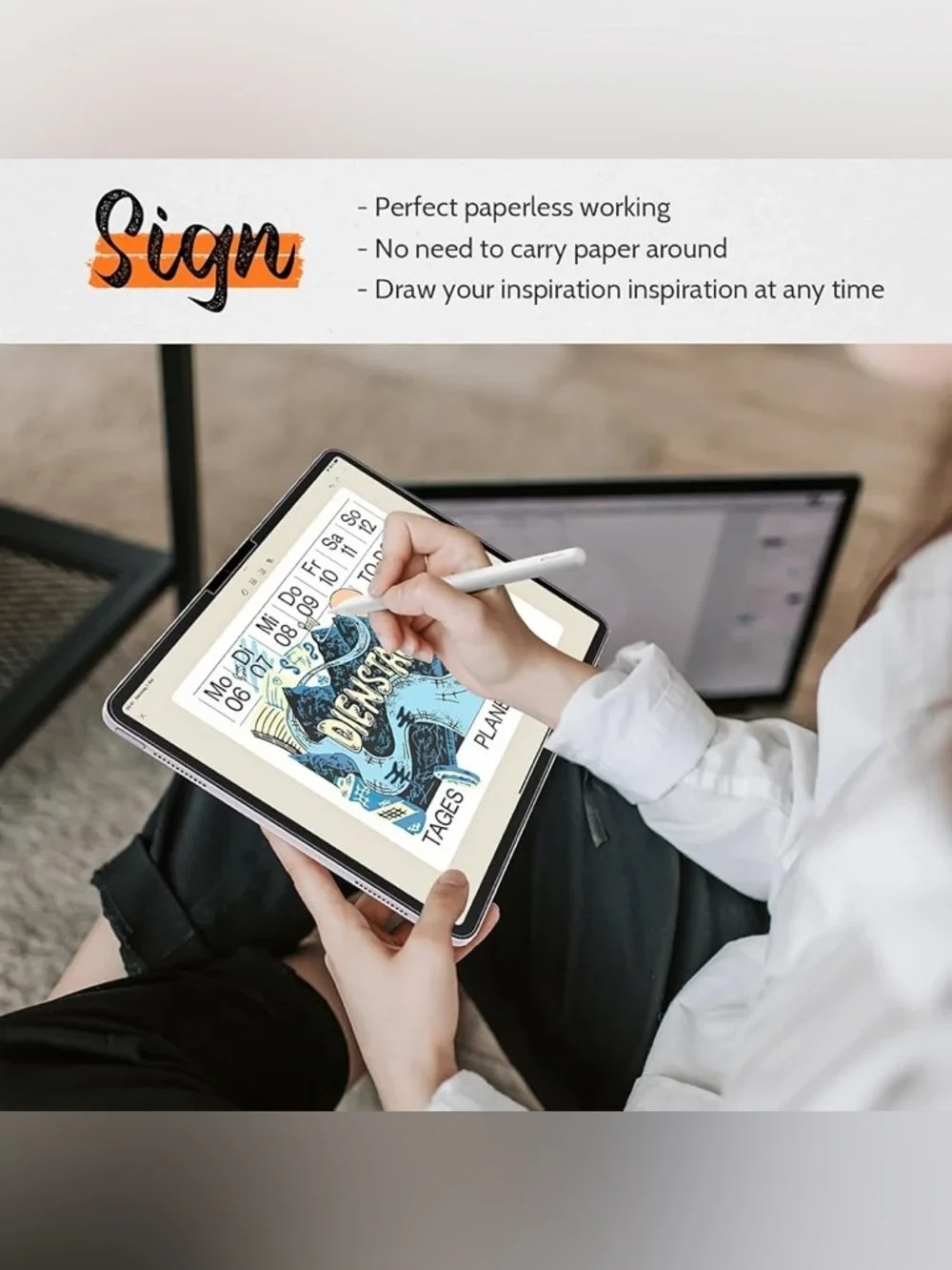 Mamol Paper Screen Protector Write & Draw Like on Paper Anti Glare Screen Filter
