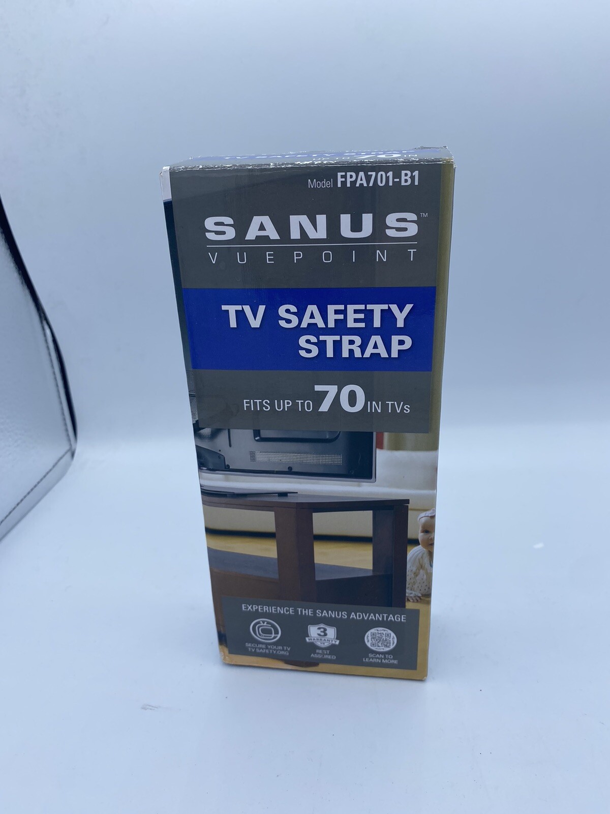 SANUS TV SAFETY STRAP FITS UP TO 70" TVS Model FPA701-B1 NEW Child Safe