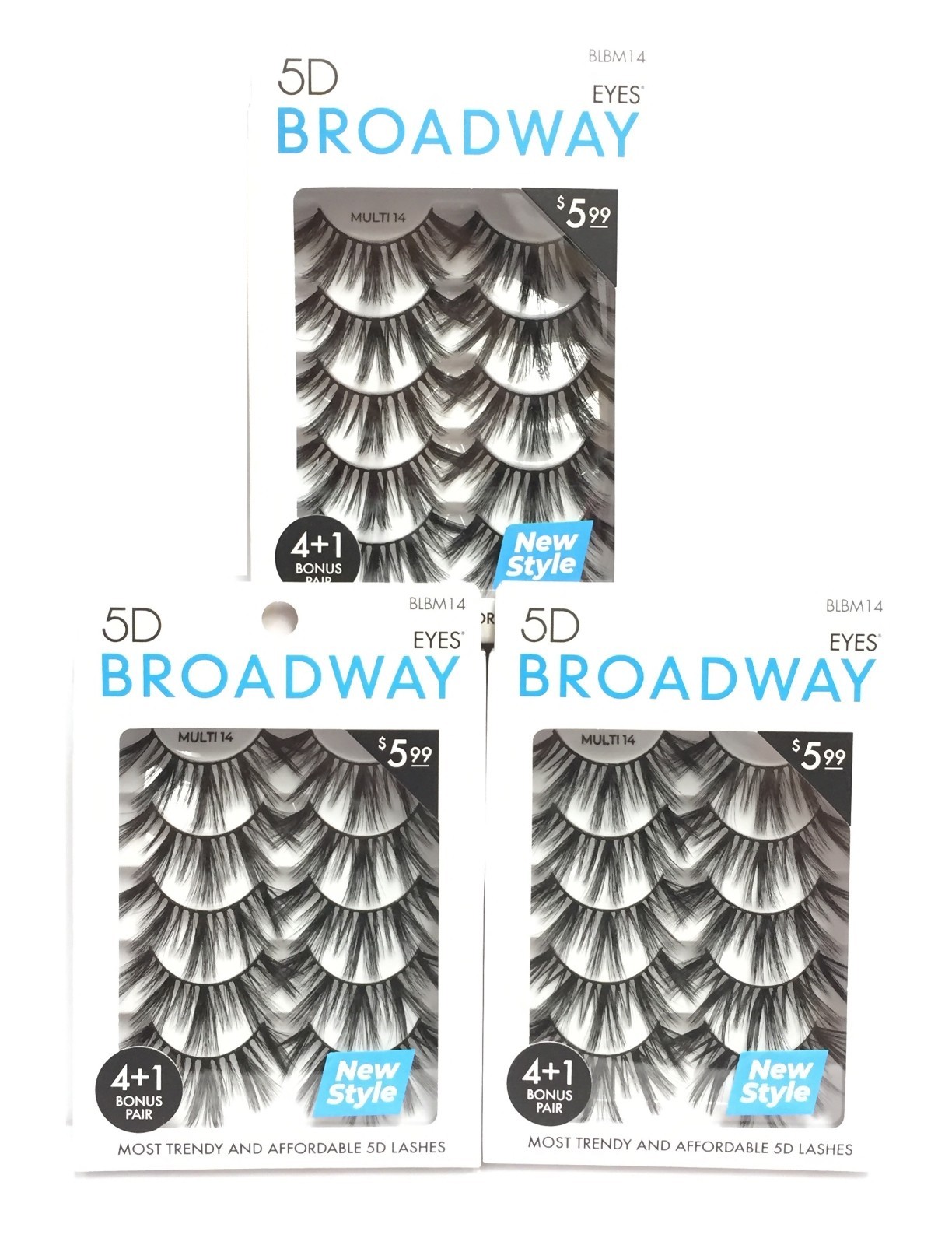 (3 PACK) Broadway 5D Lashes - Multi 14, BLBM14