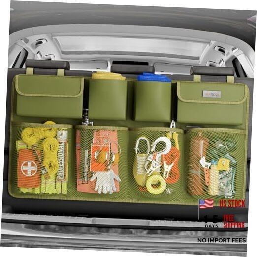 Car Trunk Organizer - Large Capacity Car Storage Bag - L-35.5x18.2in - ArmyGreen