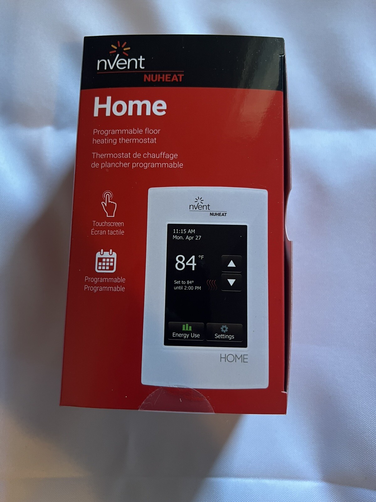 Nuheat nVent AC0056 Home Touchscreen Programmable Radiant Floor Heat Thermostat