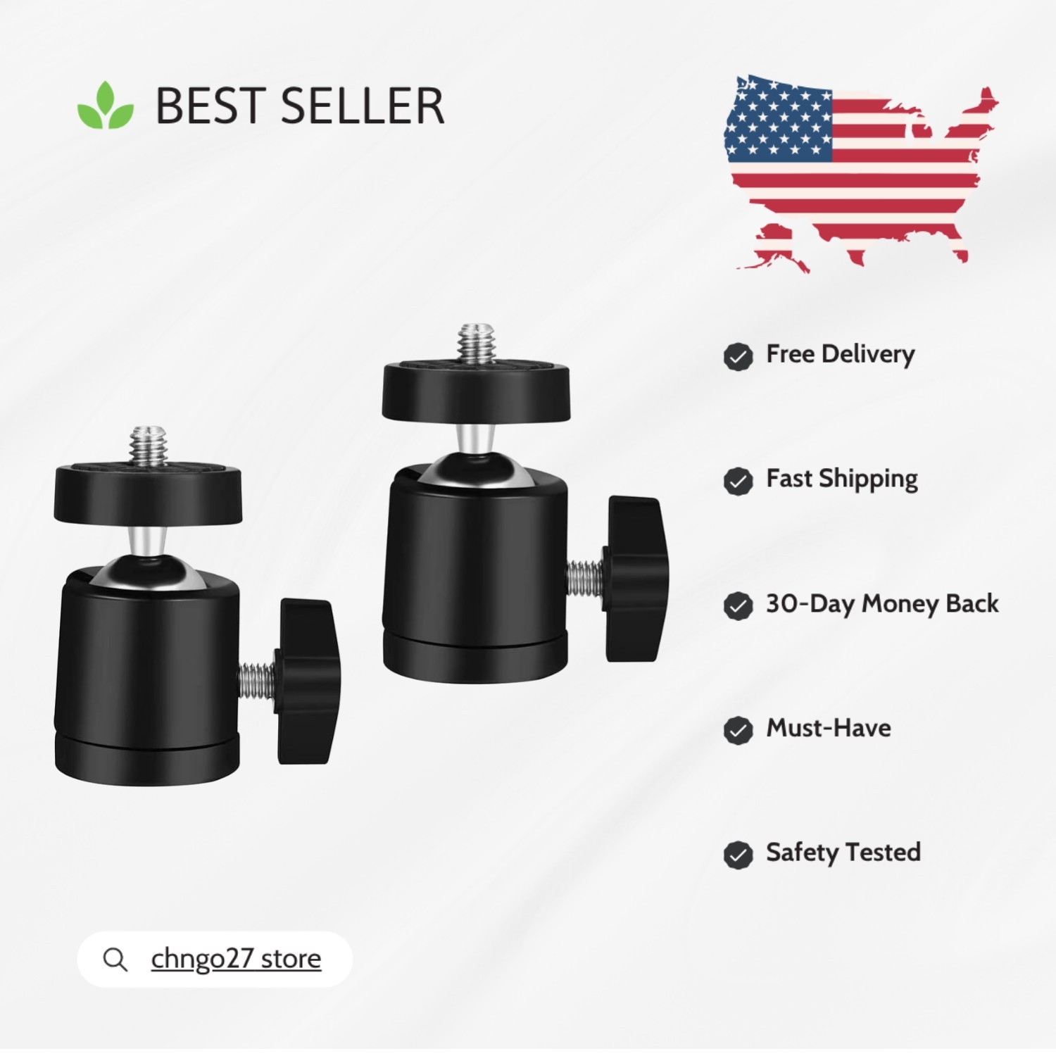 Universal 1/4" Swivel Mini Ball Head Set - Compact & Durable Photography Gear