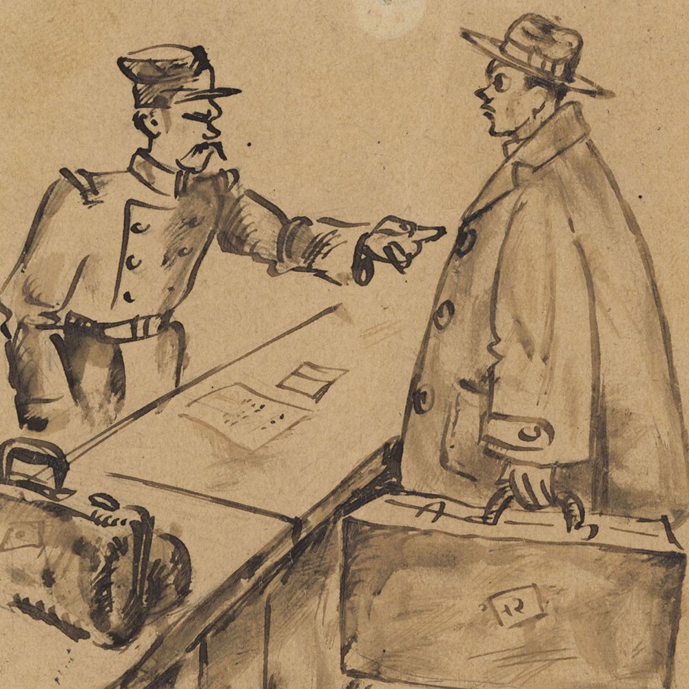 Uli Huber Customs Humor Drawing Pen Lavished Postcard 1922 Signed Dated