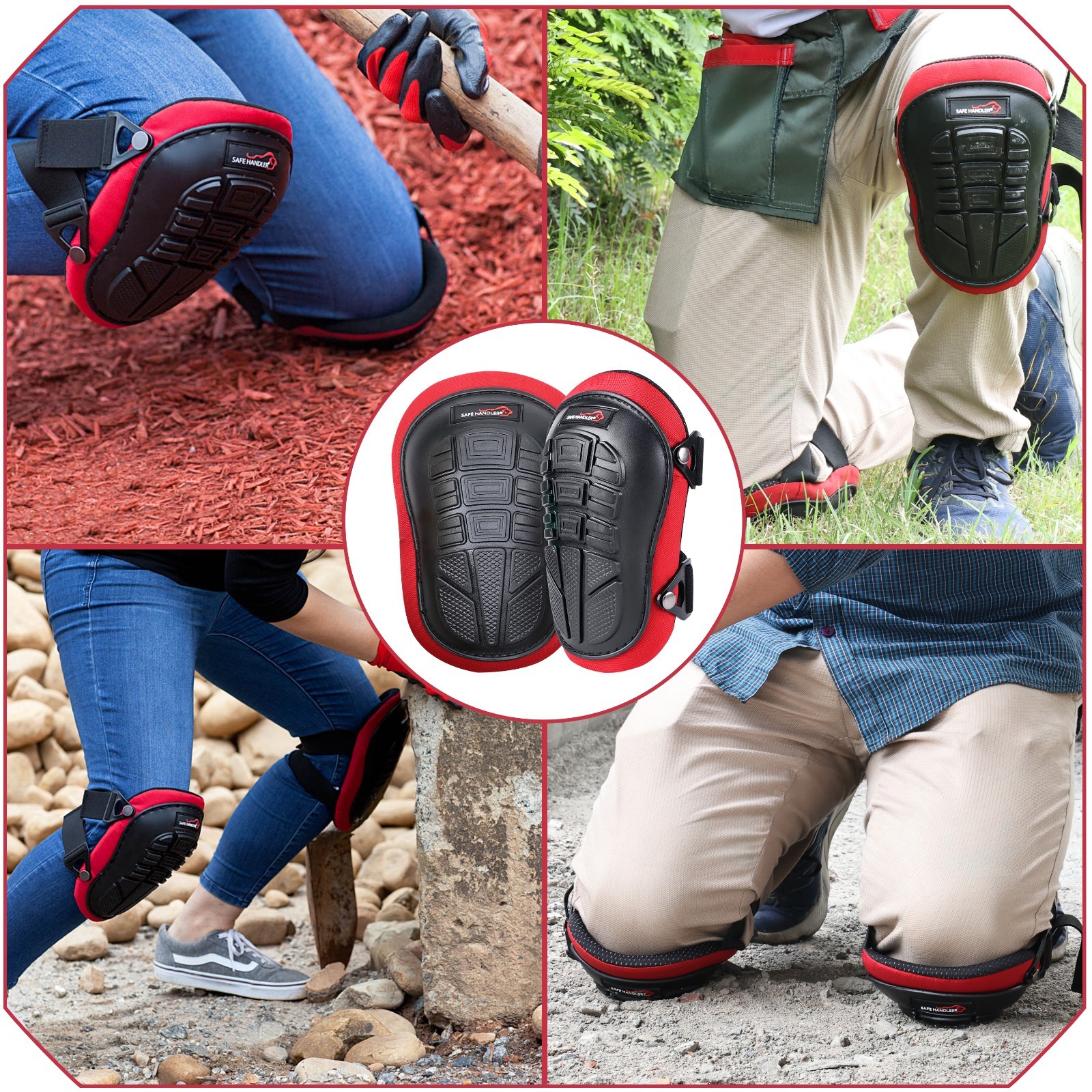 Bison Life Knee Pads for Work Safety Construction Gel Cushion & Foam Padding