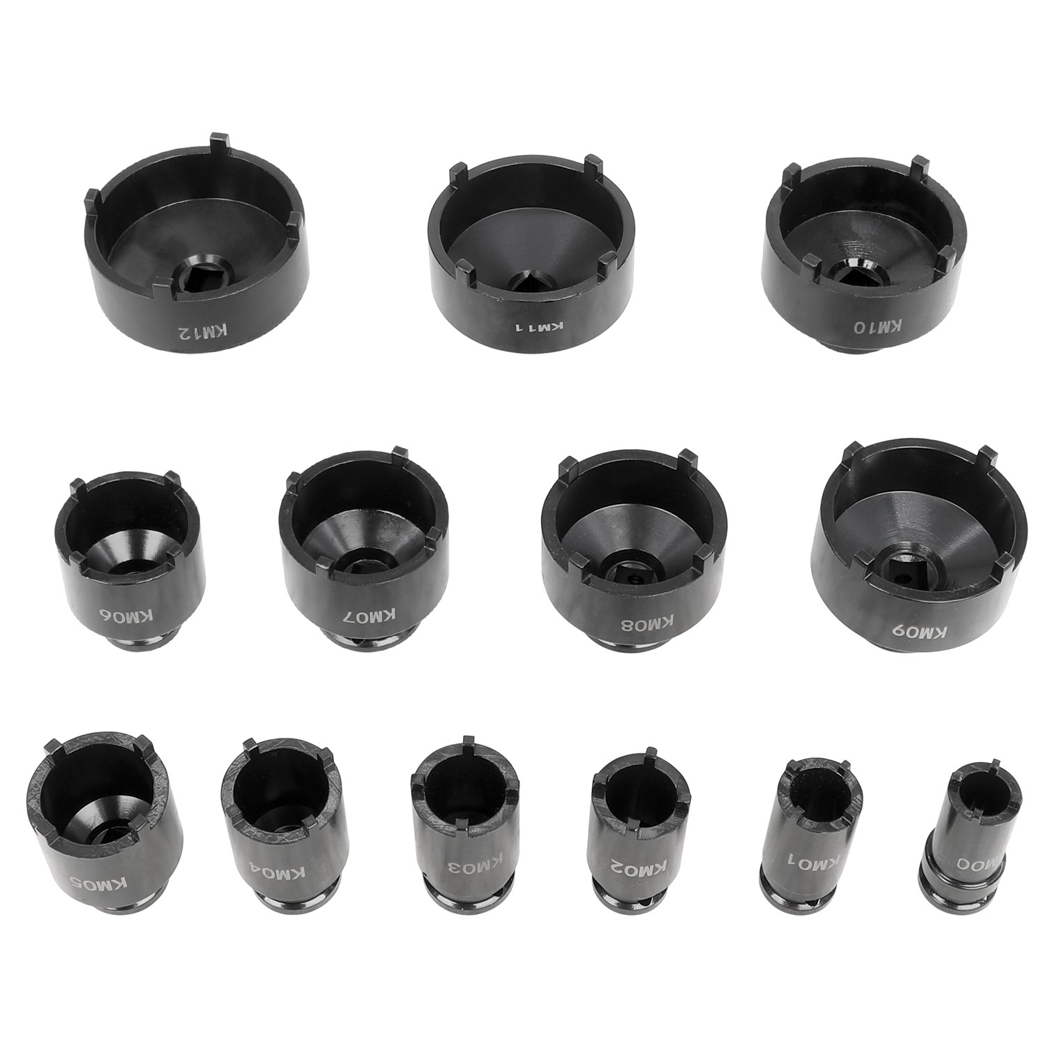13pc Spindle Nut Socket Kit for Ball Joints Axle Locknuts KM Groove Nuts