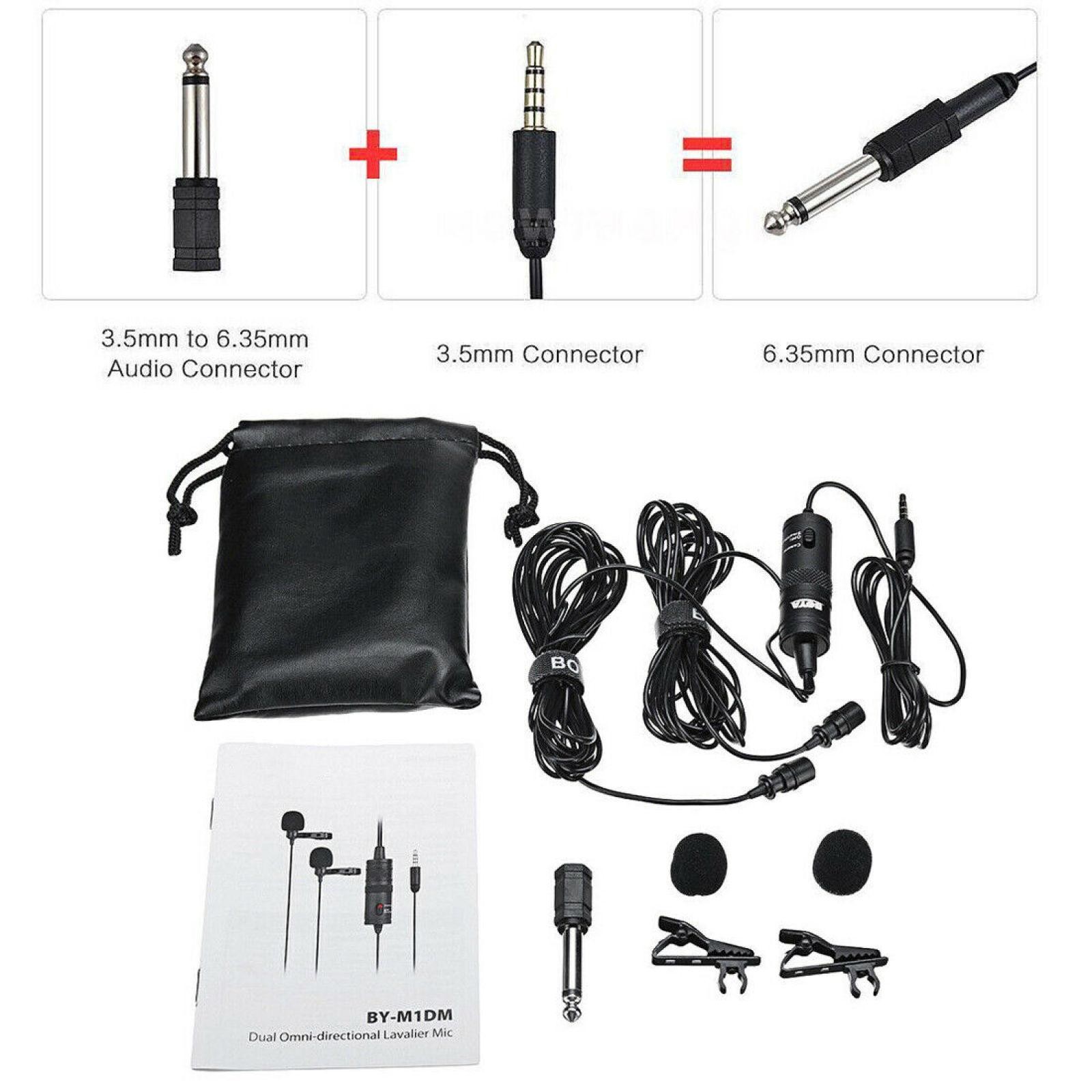BY-M1DM Dual Omni-directional Lavalier Microphone For Android Smartphone E