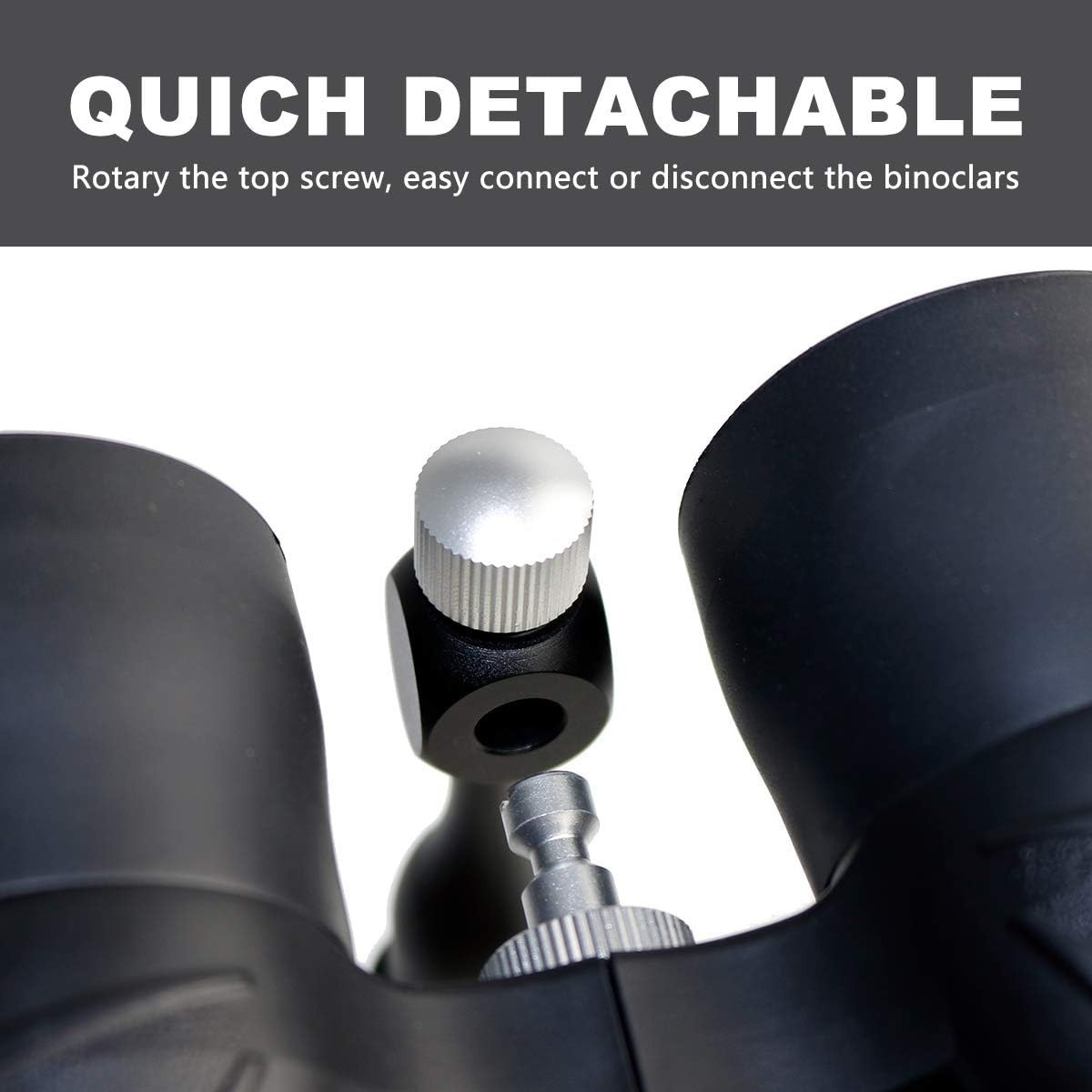 Binocular Tripod Adapter Quick Release 1/4-20Inch Threading Detachable Mount for