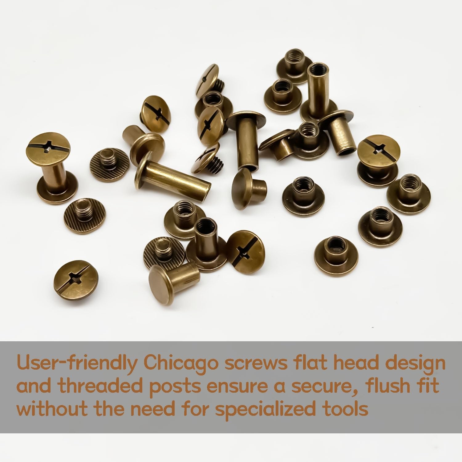 115 Sets Bronze Brass Chicago Screws for Leather Rivet Kit M5 Assorted Sizes