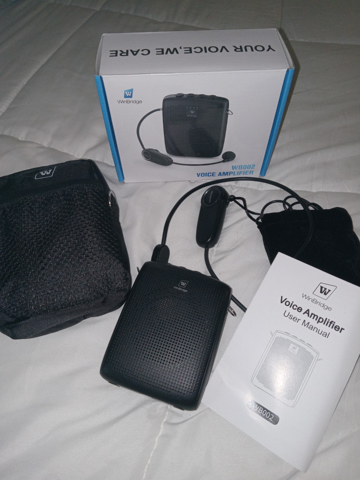 WinBridge WB002 Wireless Microphone System Voice Amplifier w/ Speaker Black