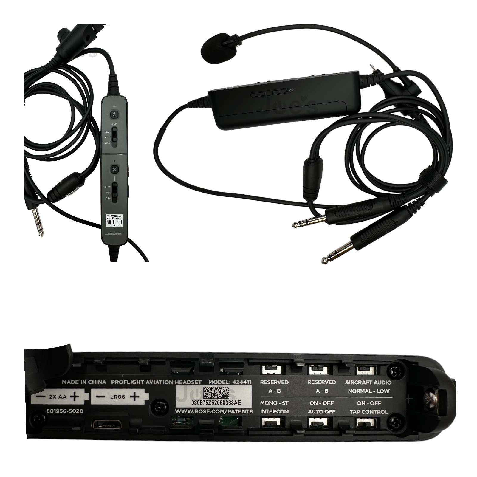 Bose ProFlight Boom Microphone & Control Module Dual Plug OEM 801956-5020