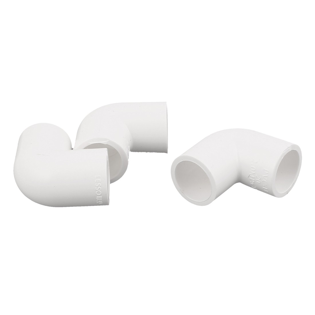 PVC-U 90 Degree Elbow 20mm Dia Drainage Pipe Adapter Connector White 3 Pcs