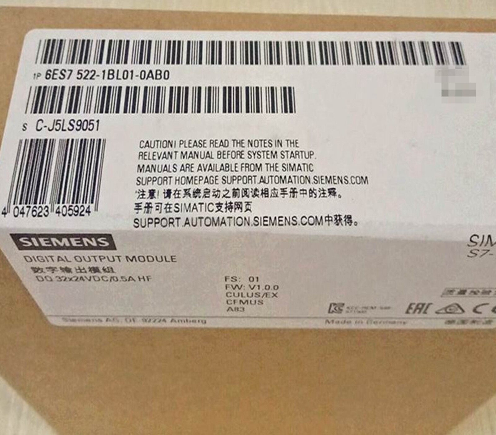NEW Siemens 6ES7522-1BL10-0AB0 6ES7 522-1BL10-0AB0