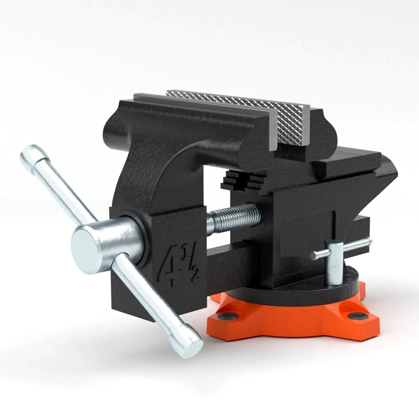 Bench Vise, 4.5-inch Jaw Width 3.3-inch Jaw Opening , 240-Degree Swivel Locking