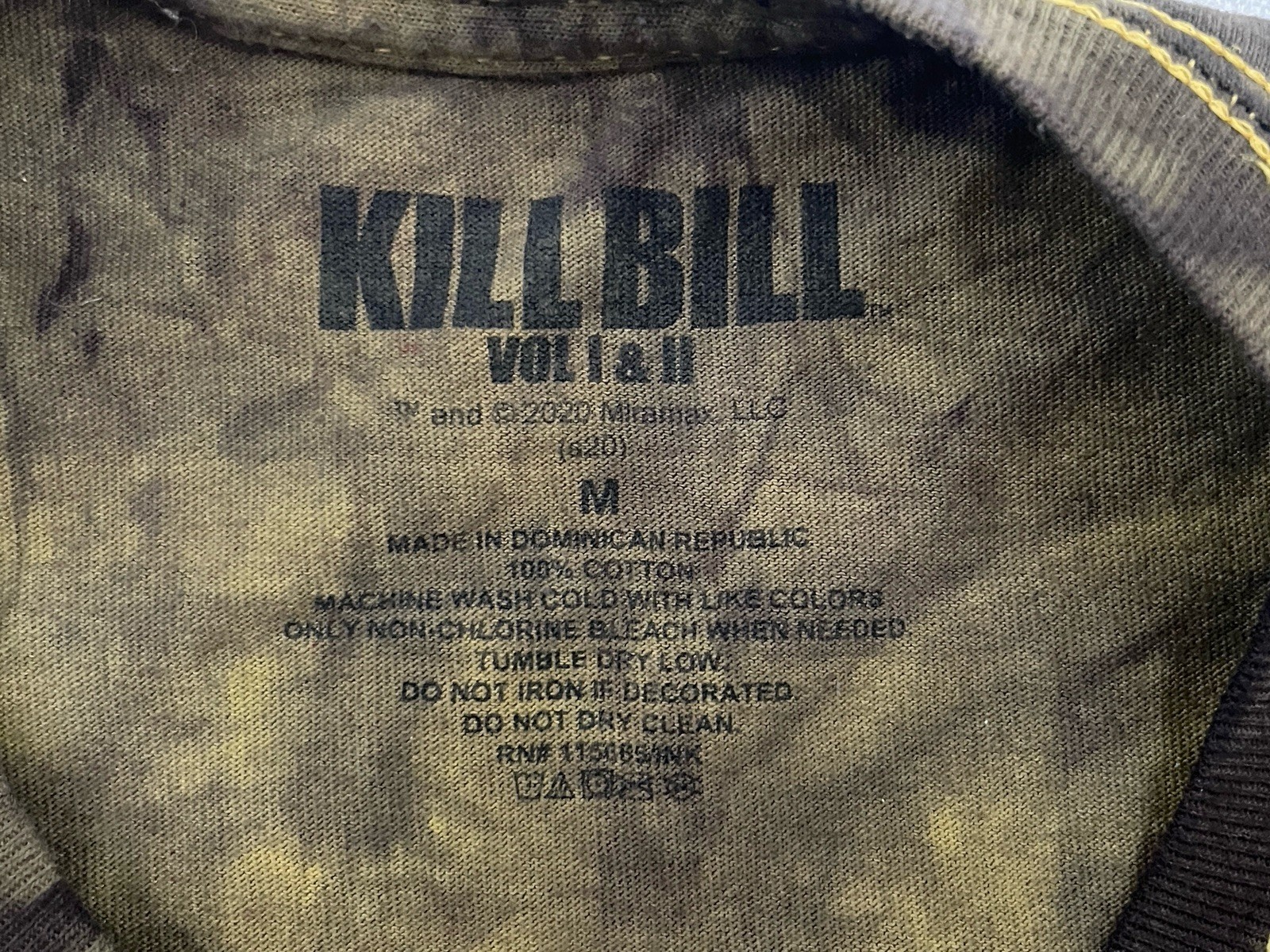 Kill Bill Vol. 1 & 2 Tie-Dye Promotional Movie T-Shirt Medium 100% Cotton