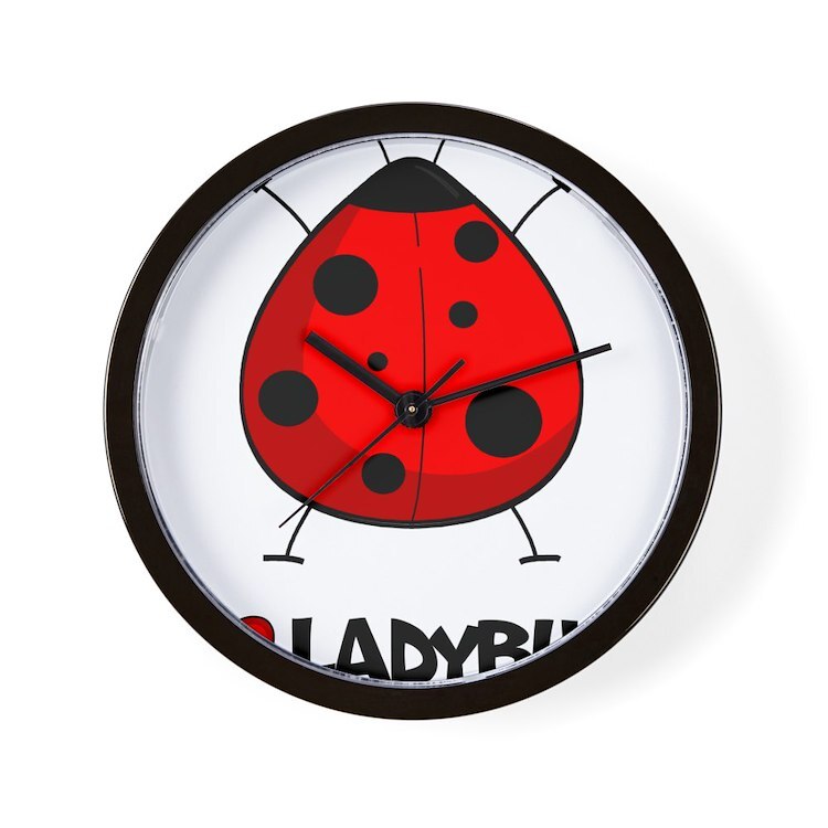 CafePress I Love Ladybugs 10" Wall Clock (685095400)