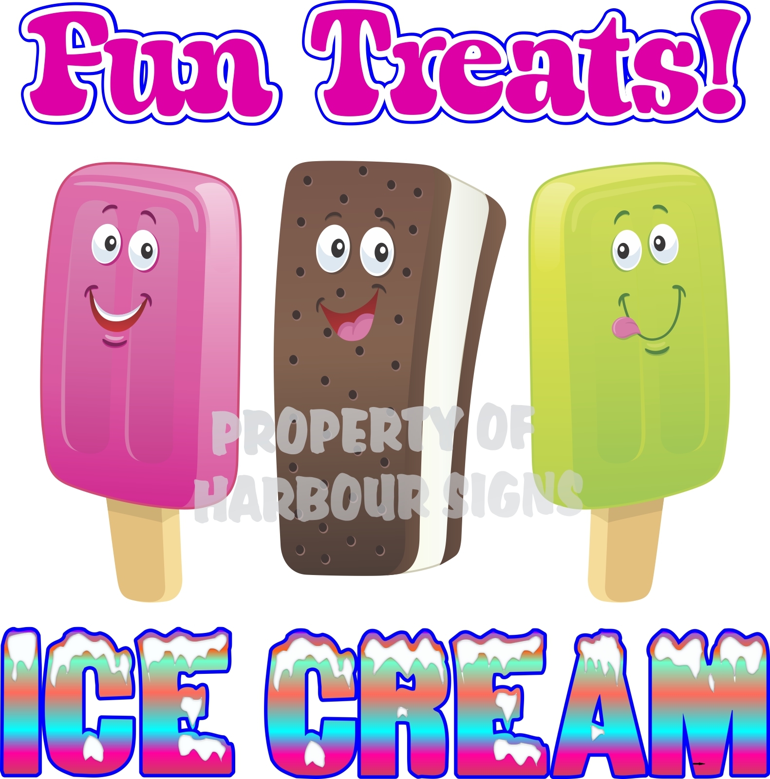 Fun Treats Ice Cream Decal 14" Bars Sandwich Concession Food Truck Vinyl Sticker