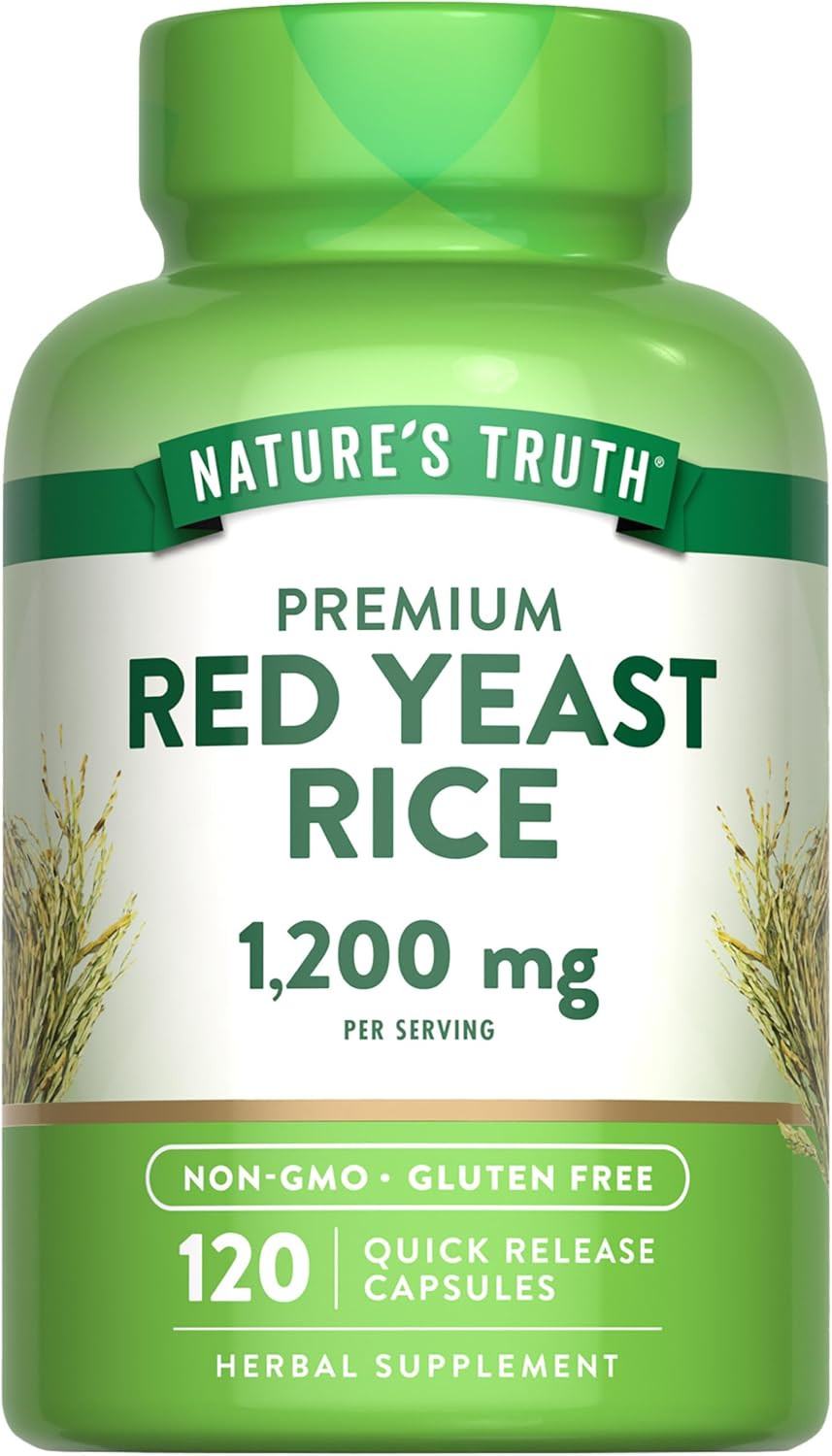 Red Yeast Rice 1200 mg | 120 Capsules | Non-GMO, Gluten Free | by Nature's Truth