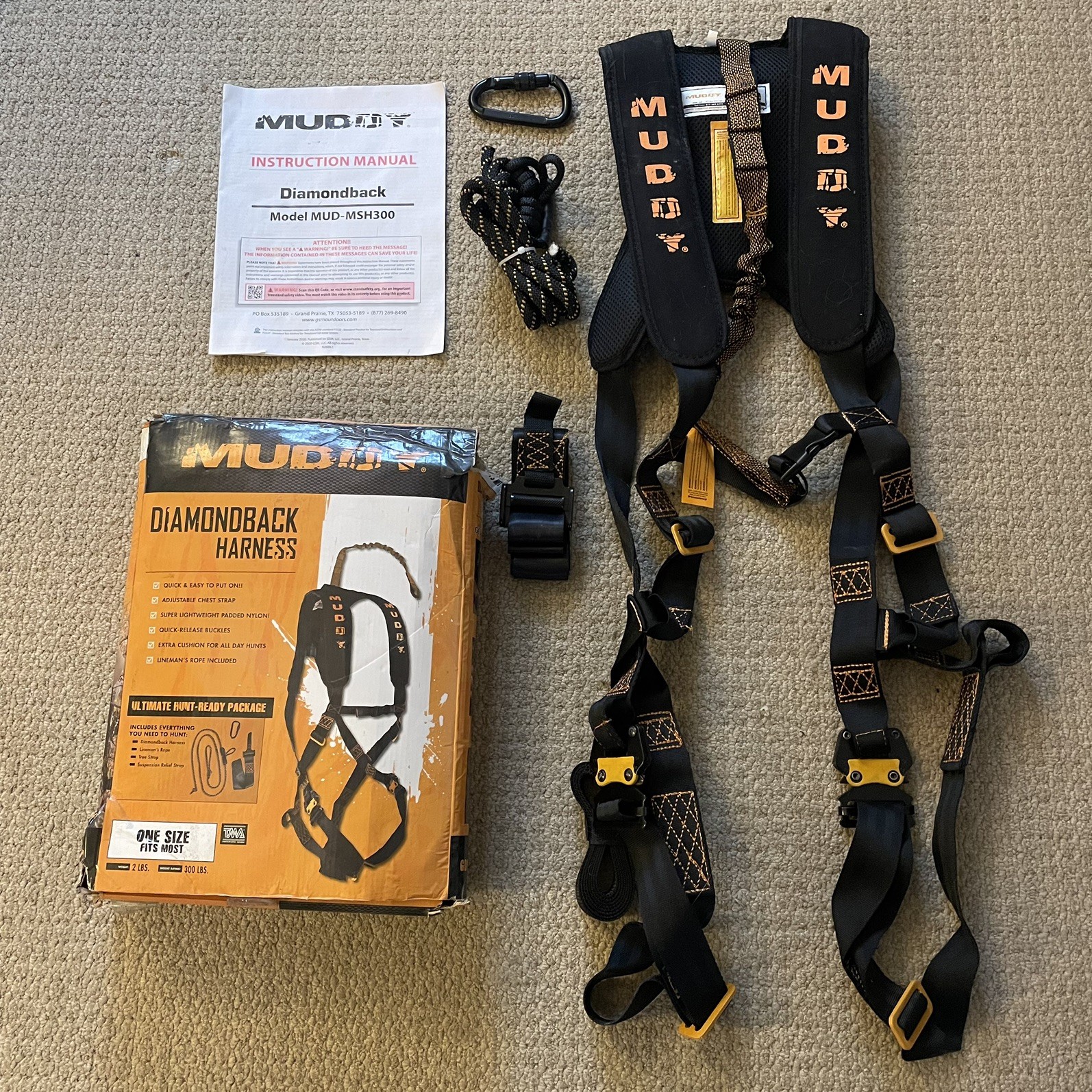 Muddy DIAMONDBACK HARNESS Safety MUDMSH300 Tree Stand Hunting  300 lb One Size