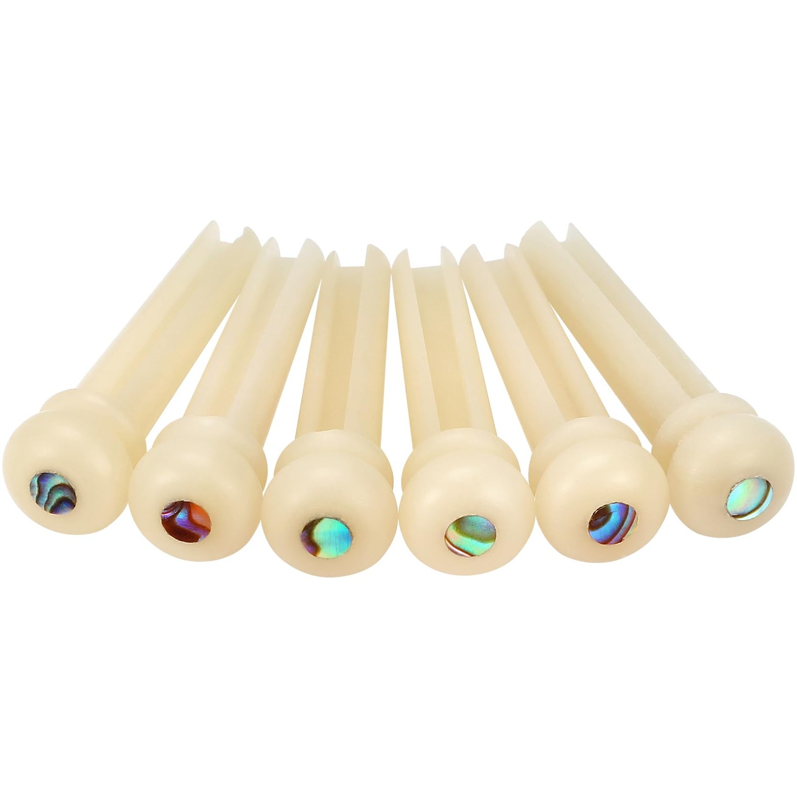 6pcs Unbleached Guitar Bone Bridge Pins Natural Bone Color Replacement Parts