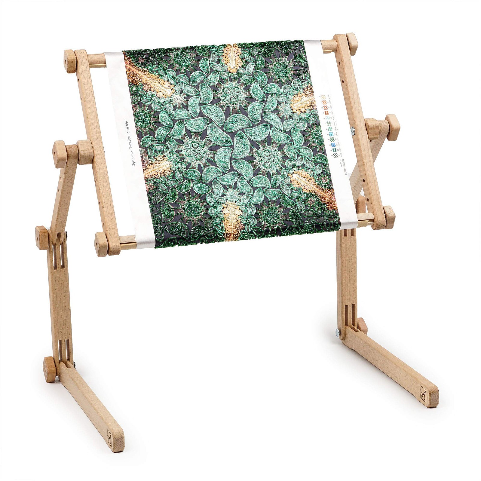 Needlework Table & Lap Stand w/ Adjustable Organic Beech Wood Frame