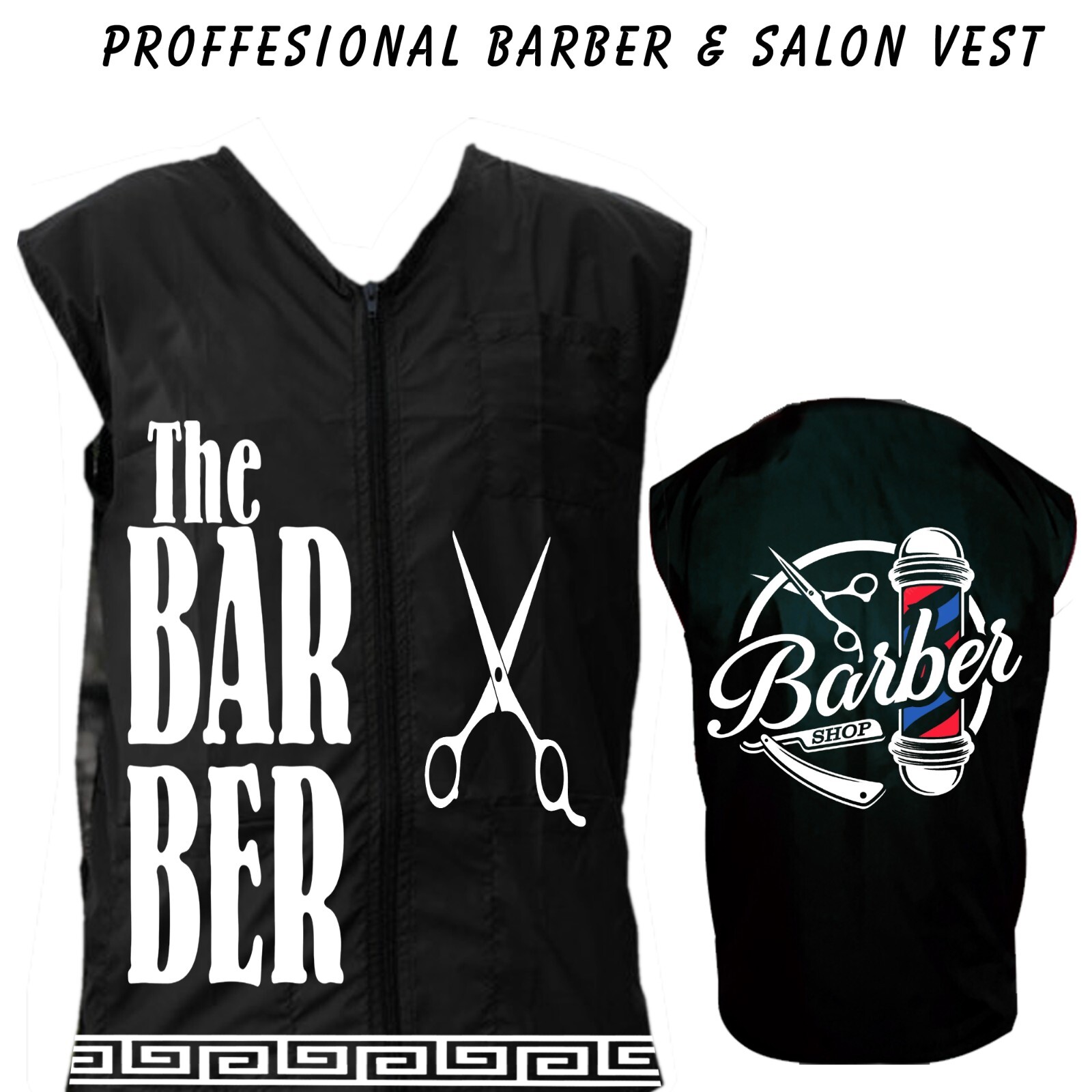 Barber vest,Barber jacket,barber stylist vest,Black vest M to 3xl size