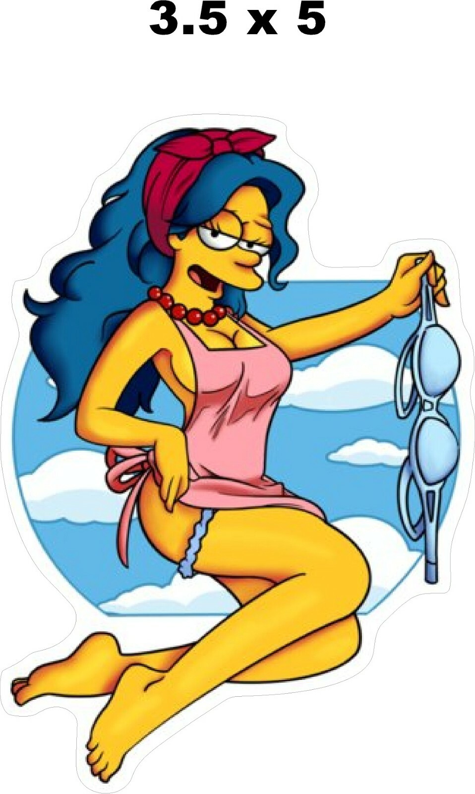 SEXY MARGE BRA SIMPSONS Sexy Maid Decal. UV Laminated 5"H X 3.5"W