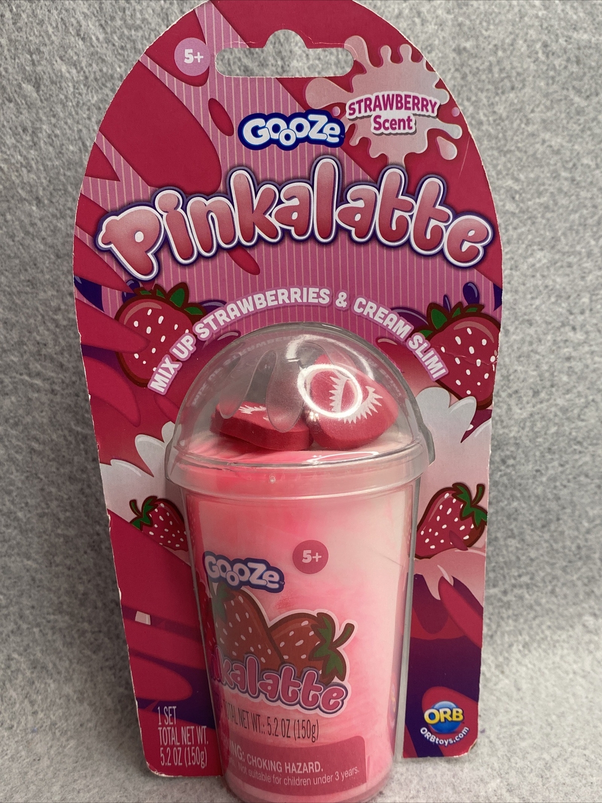 Goooze Pinkalatte Slime-Strawberry Scent (5.2 OZ) DO NOT EAT