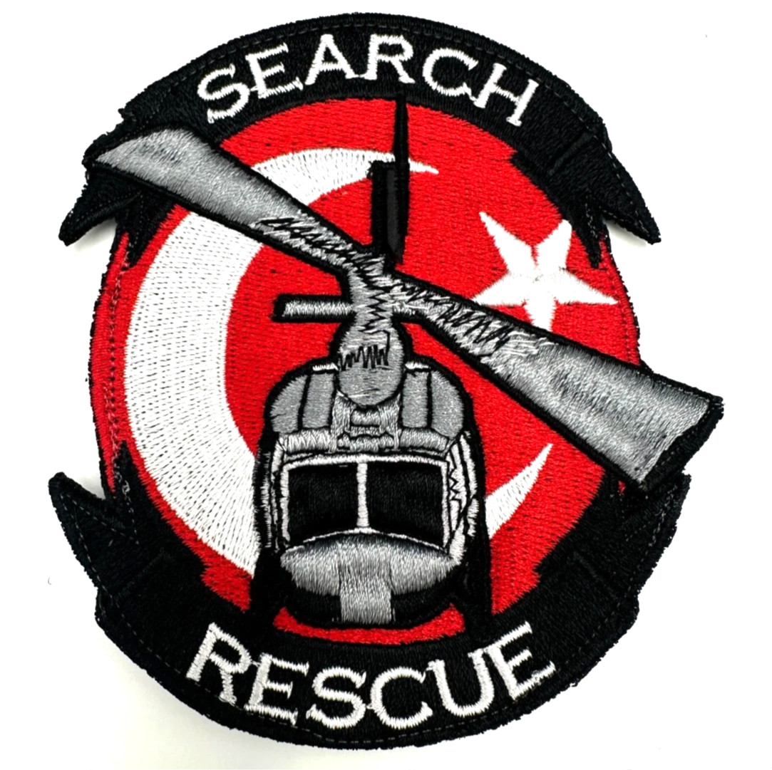 HUEY UH-1 SEARCH AND RESCUE PATCH -TURKISH AIR FORCE- HIGH QUALITY EMBROIDERED