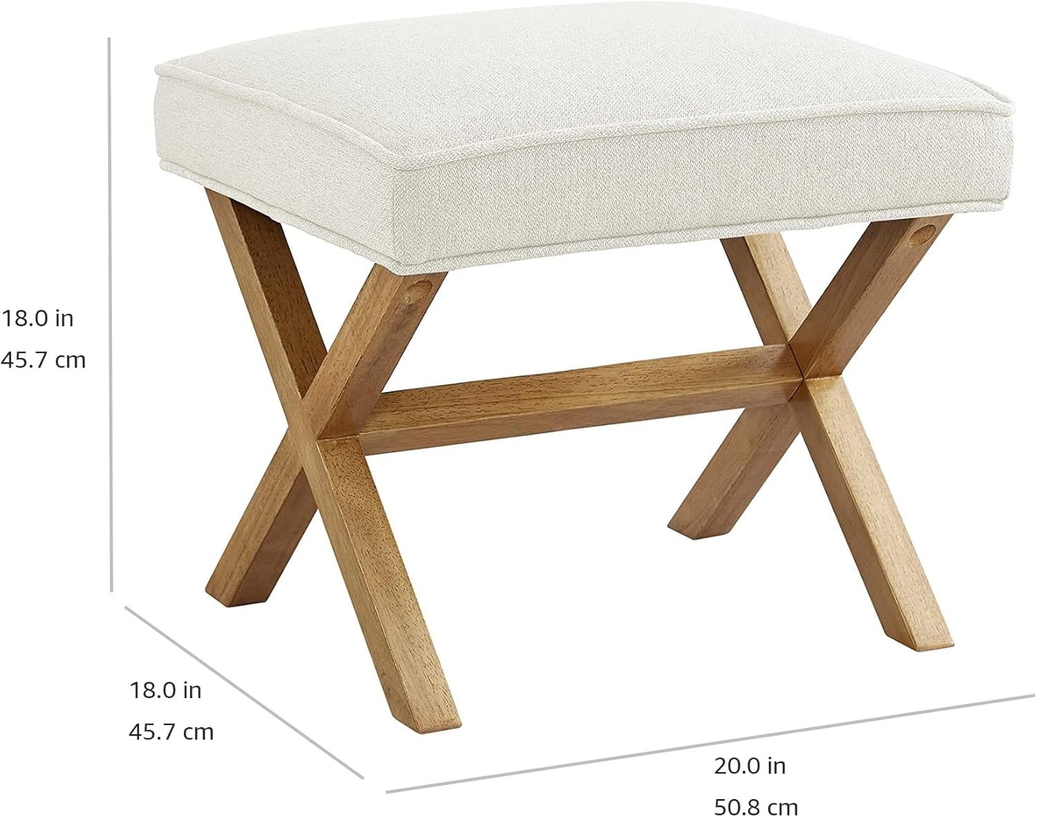 Small Ottoman Foot Rest Mid-Century Modern X Square Polyester Foot Stool New