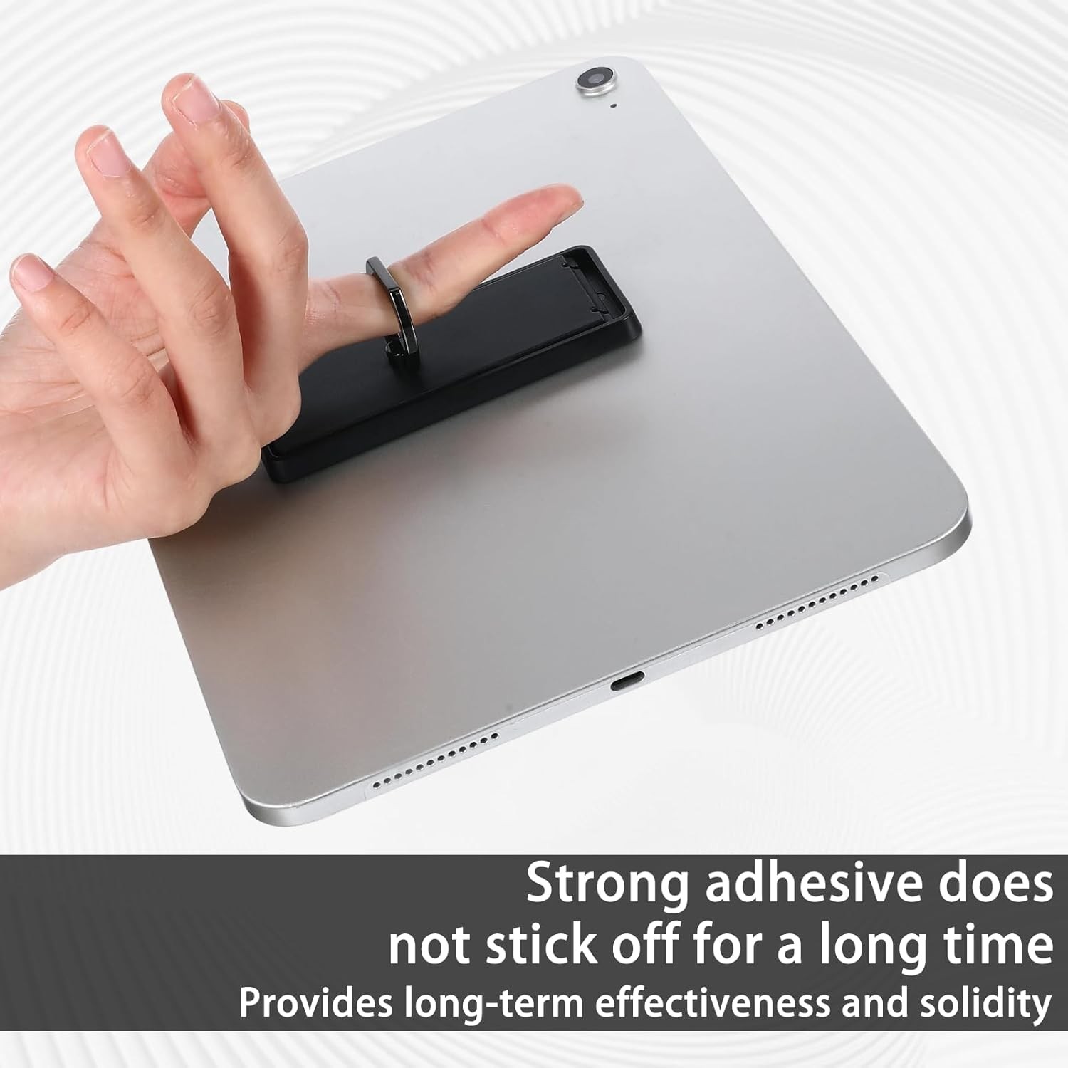 Universal Tablet Stand Adjustable Ring Holder Black Tablet Kickstand Adhesive