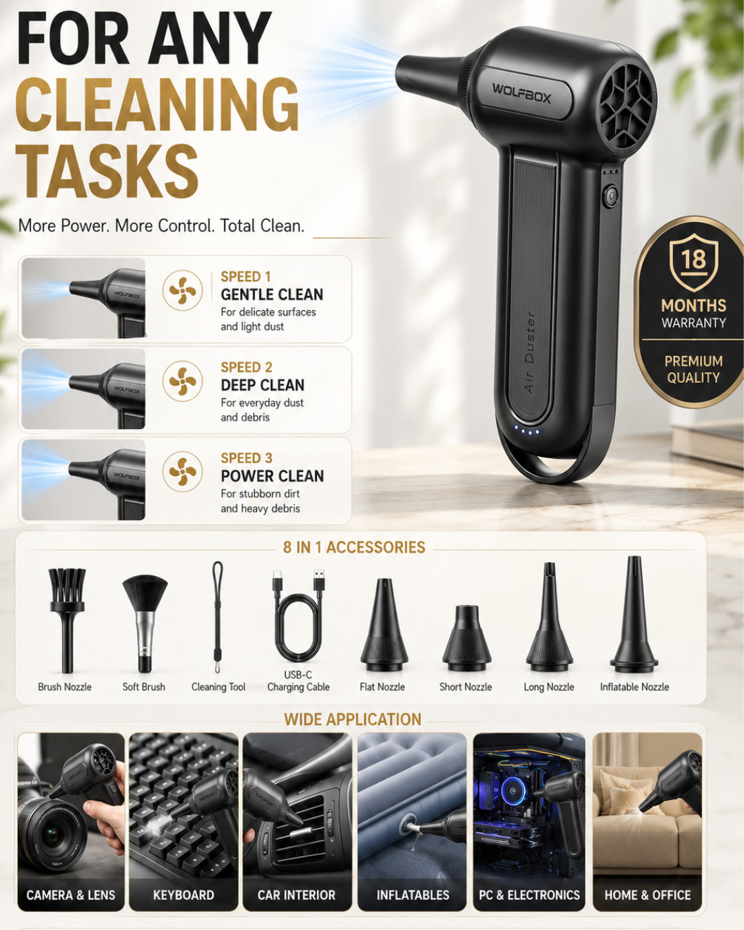 Premium Wireless Air Blower & Duster