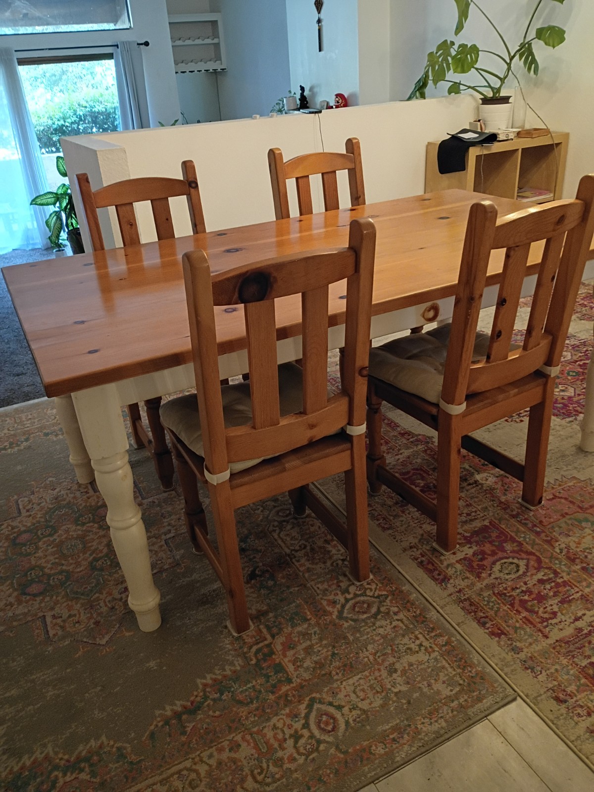 7-Piece Rectangular Wood Dining Table Set w/ 6 Chairs