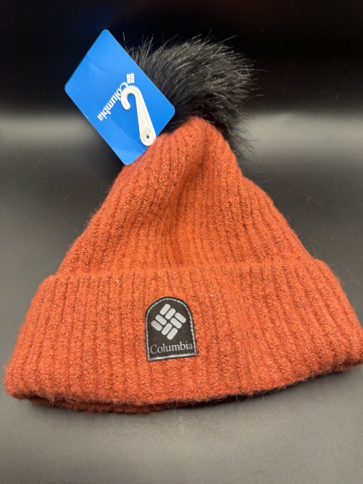 NEW Unisex One Size Columbia Winter Blur Pom Pom Beanie - Color Burnt Orange