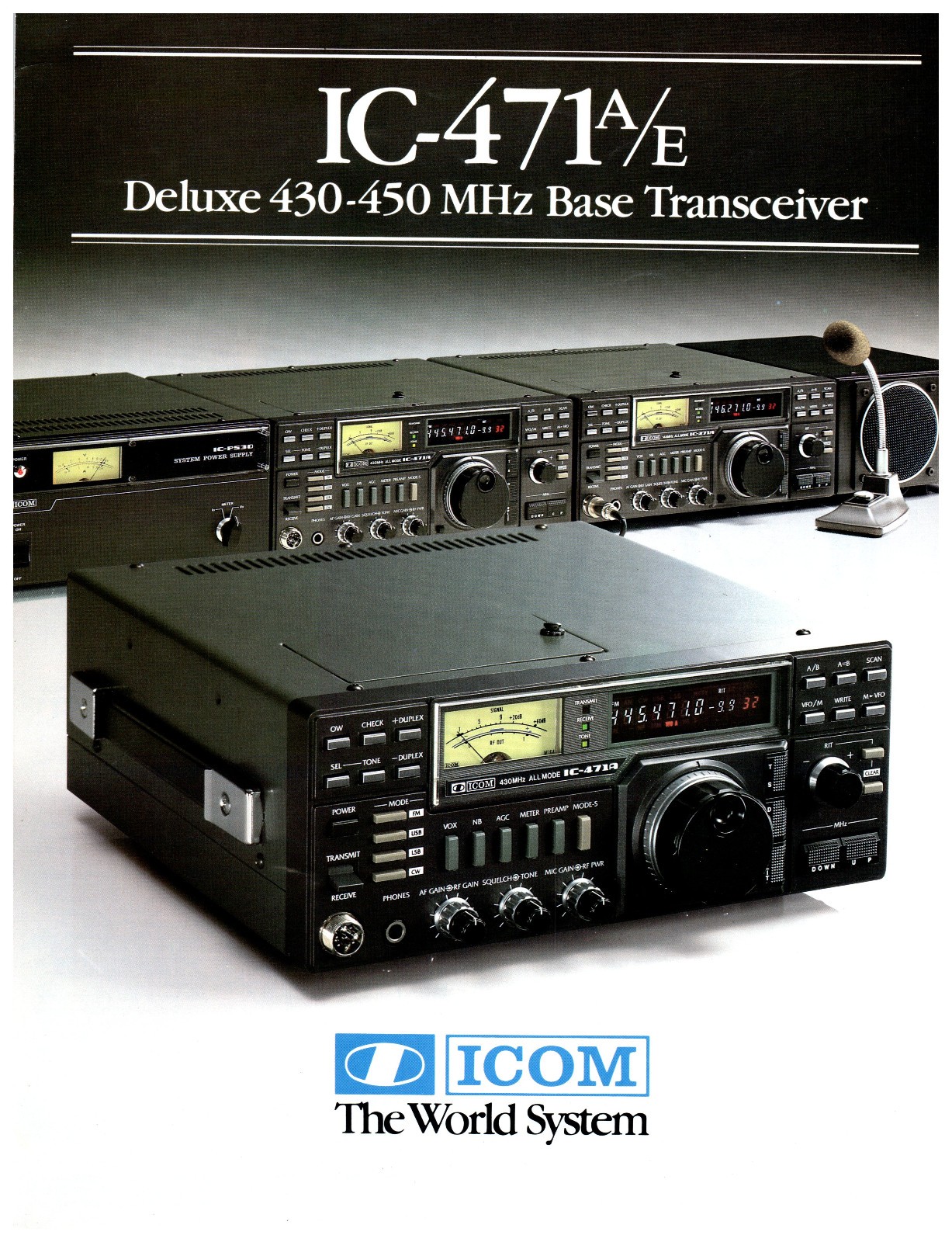 Icom IC-471A IC-471E Deluxe 430-450 MHz UHF All Mode Base Transceiver Brochure