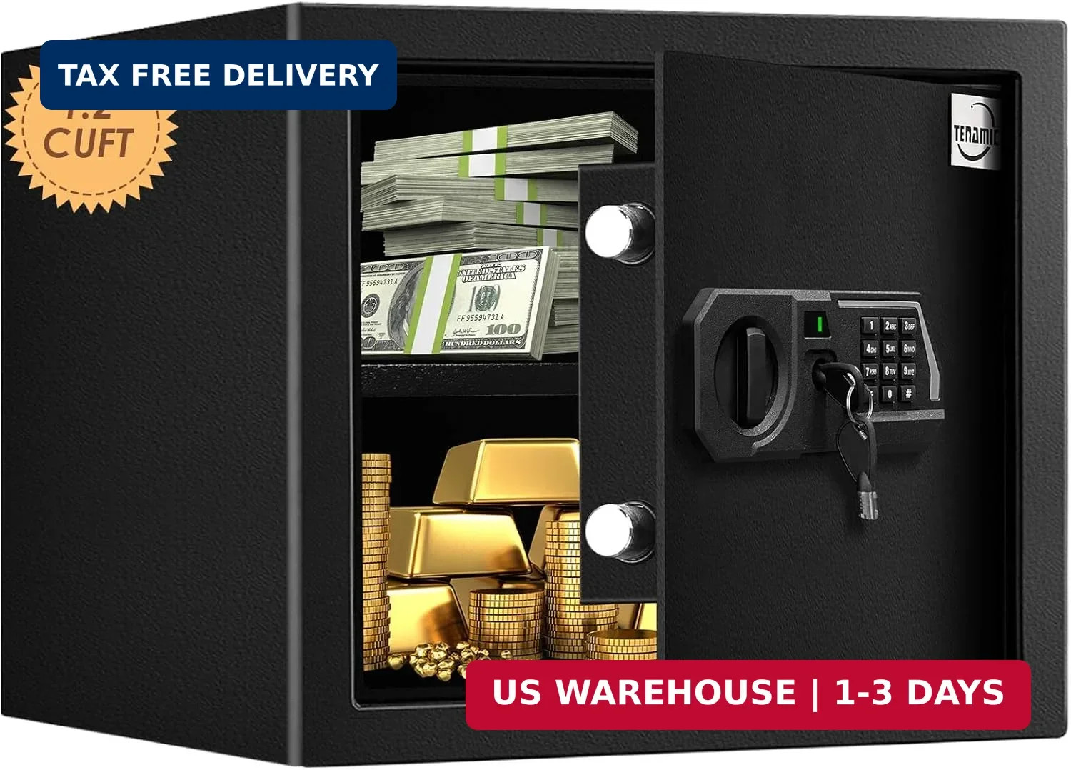 Fireproof Safe Box 1.2 Cuft Electronic Digital Security Box, Keypad Smal
