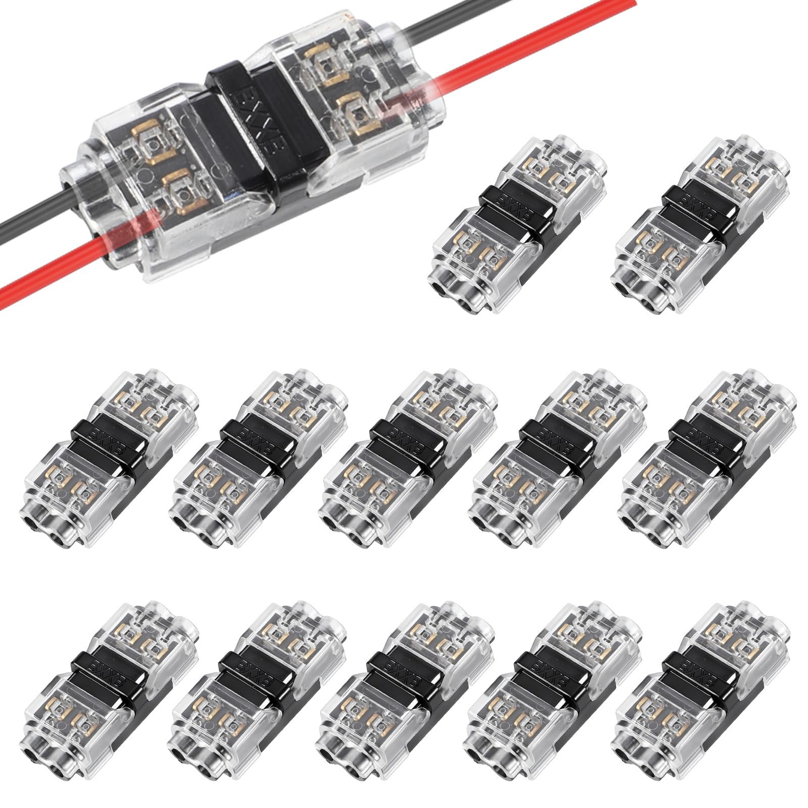 12 Pack Low Voltage Wire Connectors, Wire Tap 20-24 Gauge Wires Connectors Sp...