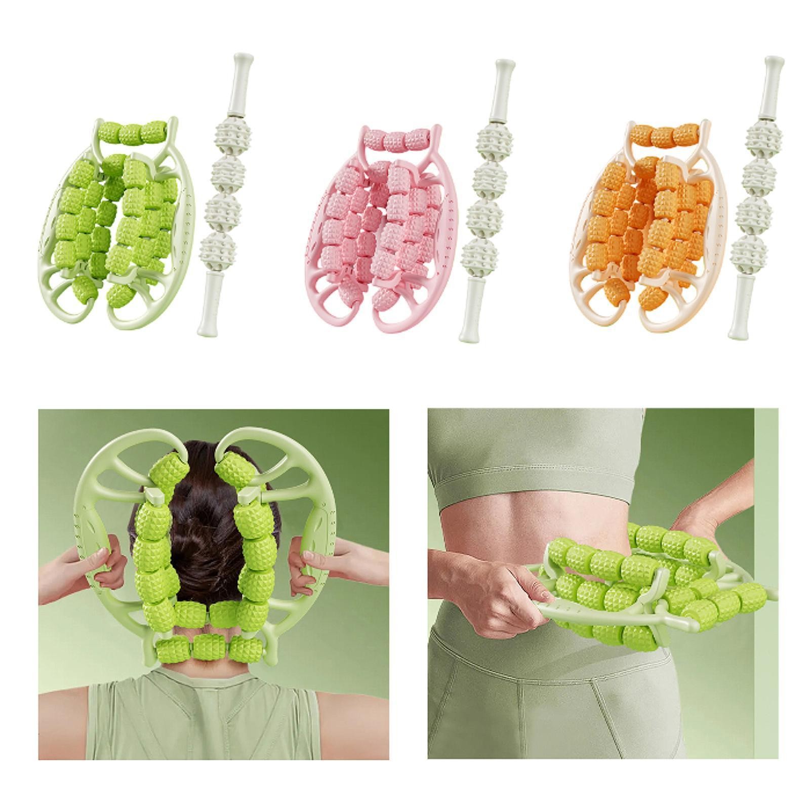 2Pcs Fascia Muscle Roller Massagers Massage Stick Bodybuilding Equipment Manual