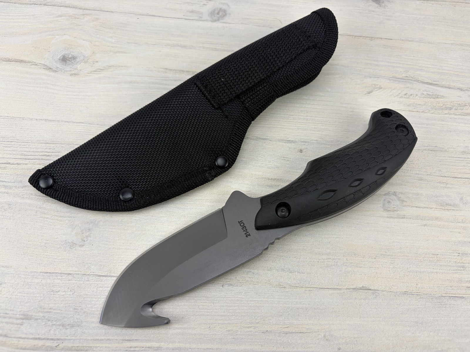 Schrade Old Timer Copperhead Guthook Fixed Blade Hunting Skinning Knife + Sheath